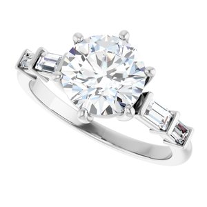 10K White Gold 8 mm Round Ring Mounting – image 8