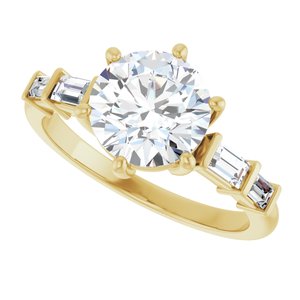 14K Yellow Gold 8 mm Round 1/4 CTW Lab-Grown Diamond Semi-Set Ring – image 8