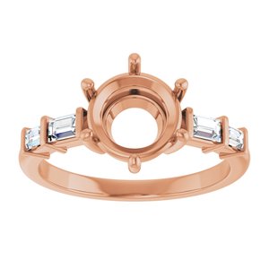 14K Rose Gold 8 mm Round 1/4 CTW Lab-Grown Diamond Semi-Set Ring – image 6