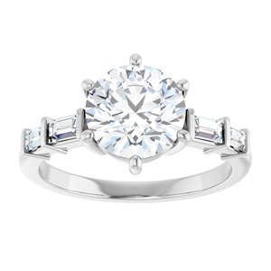 Sterling Silver 8 mm Round Ring Mounting – image 5