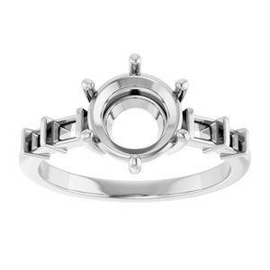 Platinum 8 mm Round Ring Mounting – image 6