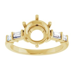 14K Yellow Gold 8 mm Round 1/4 CTW Lab-Grown Diamond Semi-Set Ring – image 6