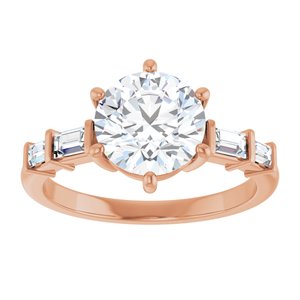 14K Rose Gold 8 mm Round 1/4 CTW Lab-Grown Diamond Semi-Set Ring – image 5