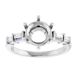 Platinum 8 mm Round 1/4 CTW Lab-Grown Diamond Semi-Set Ring – image 6