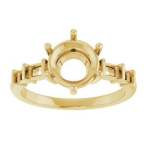 10K Yellow Gold 8 mm Round Ring Mounting – image 6