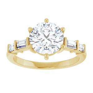 18K Yellow Gold 8 mm Round Ring Mounting – image 5