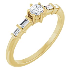 18K Yellow Gold 3.5 mm Round Ring Mounting
