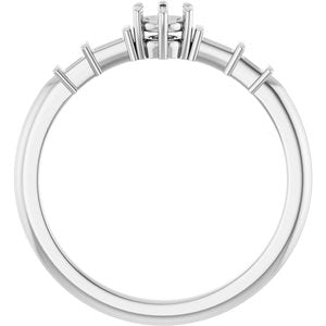 14K White Gold 3.5 mm Round Ring Mounting – image 4