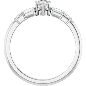 18K White Gold 3.5 mm Round Ring Mounting – image 3