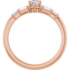 14K Rose Gold 3.5 mm Round Ring Mounting – image 3