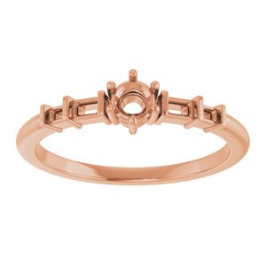 14K Rose Gold 3.5 mm Round Ring Mounting – image 6