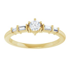 14K Yellow Gold 3.5 mm Round Ring Mounting – image 5