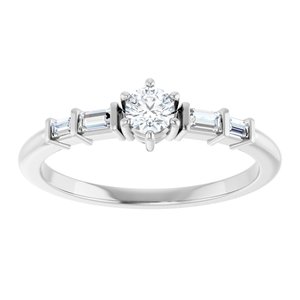 14K White Gold 3.5 mm Round Ring Mounting – image 5
