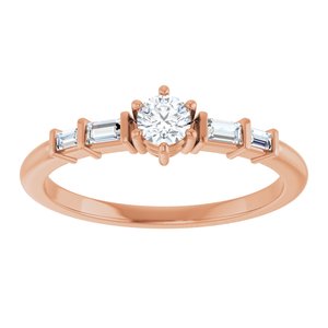 14K Rose Gold 3.5 mm Round Ring Mounting – image 5