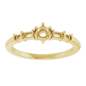 18K Yellow Gold 3.5 mm Round Ring Mounting – image 6
