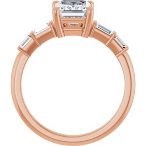 10K Rose Gold 8x6 mm Emerald Ring Mounting – image 3