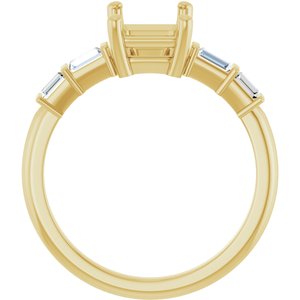 14K Yellow Gold 8x6 mm Emerald 1/4 CTW Lab-Grown Diamond Semi-Set Ring – image 4