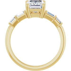 10K Yellow Gold 8x6 mm Emerald Ring Mounting – image 3