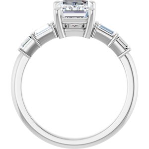 Continuum Sterling Silver 8x6 mm Emerald Ring Mounting – image 3