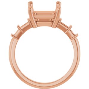 10K Rose Gold 11x9 mm Emerald Ring Mounting – image 4