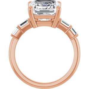 14K Rose Gold 11x9 mm Emerald Ring Mounting – image 3