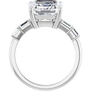 Sterling Silver 11x9 mm Emerald Ring Mounting – image 3