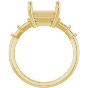 10K Yellow Gold 11x9 mm Emerald Ring Mounting – image 4
