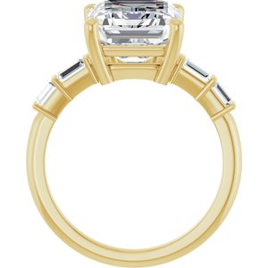 10K Yellow Gold 11x9 mm Emerald Ring Mounting – image 3