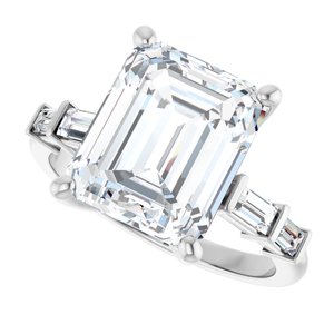 Sterling Silver 11x9 mm Emerald Ring Mounting – image 8