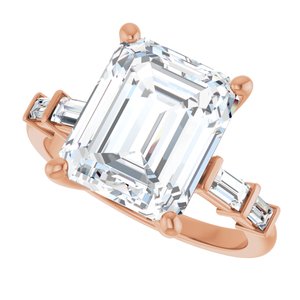 18K Rose Gold 11x9 mm Emerald Ring Mounting – image 8
