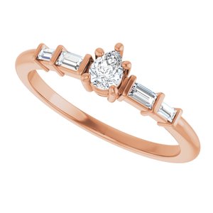 14K Rose Gold 4x3 mm Pear Ring Mounting – image 8