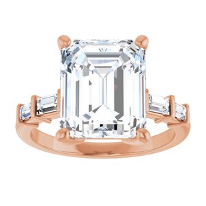 18K Rose Gold 11x9 mm Emerald Ring Mounting – image 5