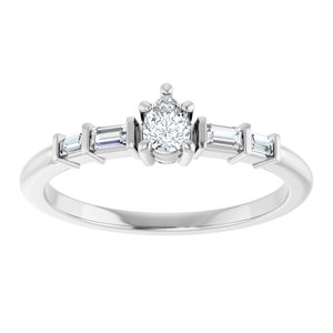 18K White Gold 4x3 mm Pear Ring Mounting – image 5