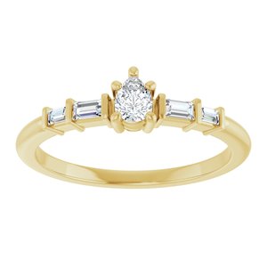 14K Yellow Gold 4x3 mm Pear Ring Mounting – image 5