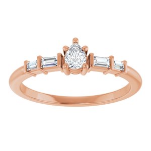 14K Rose Gold 4x3 mm Pear Ring Mounting – image 5
