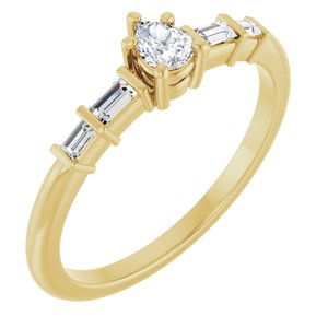 10K Yellow Gold 4x3 mm Pear Ring Mounting