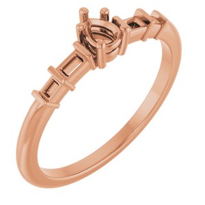 18K Rose Gold 4x3 mm Pear Ring Mounting – image 2