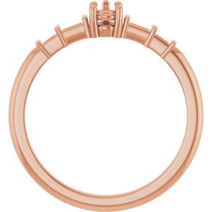 18K Rose Gold 4x3 mm Pear Ring Mounting – image 4