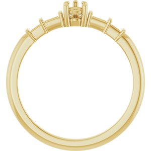 14K Yellow Gold 4x3 mm Pear Ring Mounting – image 4