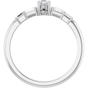 10K White Gold 4x3 mm Pear Ring Mounting – image 3
