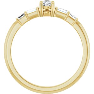 14K Yellow Gold 4x3 mm Pear Ring Mounting – image 3
