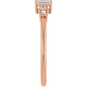 14K Rose Gold 3.5x1.75 mm Straight Baguette Ring Mounting – image 7