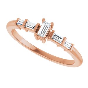 10K Rose Gold 3.5x1.75 mm Straight Baguette Ring Mounting – image 8