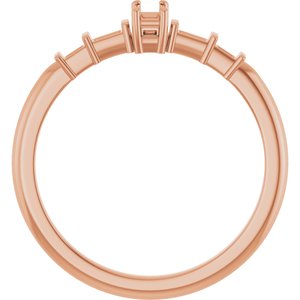 10K Rose Gold 3.5x1.75 mm Straight Baguette Ring Mounting – image 4