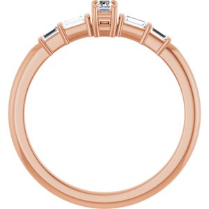 14K Rose Gold 3.5x1.75 mm Straight Baguette Ring Mounting – image 3