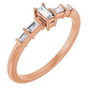 10K Rose Gold 3.5x1.75 mm Straight Baguette Ring Mounting