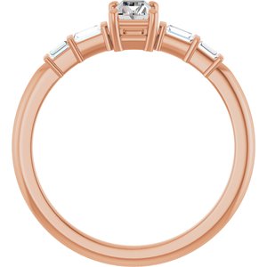 18K Rose Gold 4.5x3 mm Straight Baguette Ring Mounting – image 3
