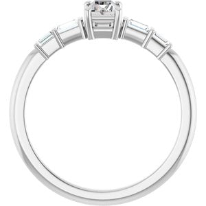Platinum 4.5x3 mm Straight Baguette Ring Mounting – image 3
