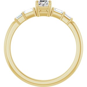 14K Yellow Gold 4.5x3 mm Straight Baguette Ring Mounting – image 3