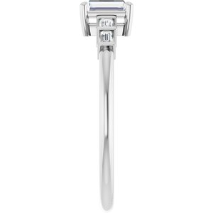 Continuum Sterling Silver 4.5x3 mm Straight Baguette Ring Mounting – image 7